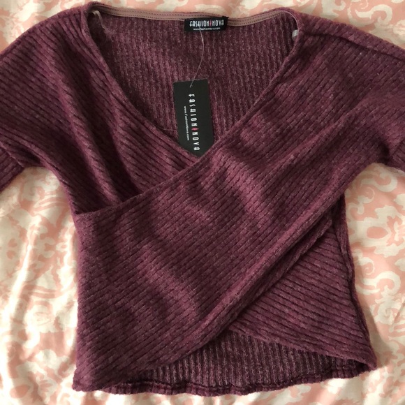Knit Crop Fashion Nova Long Sleeve NWT - Picture 1 of 4